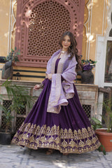 Star Georgette Kurta with Zari Sequins Embroidery and Gold Crush Dupatta