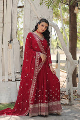 Elegant Faux Blooming Sequined Kurta Set with Micro Cotton Pants