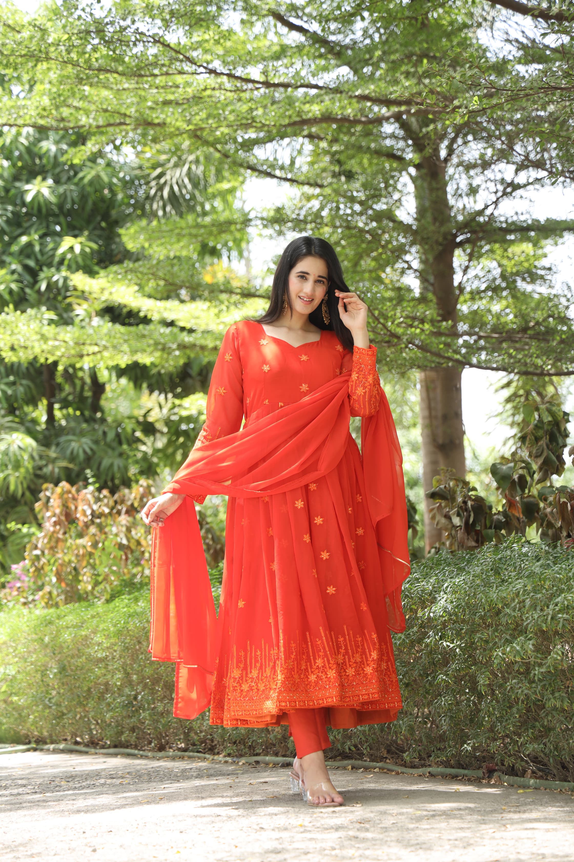 Elegant Georgette Multi-Embroidery Kurta Set