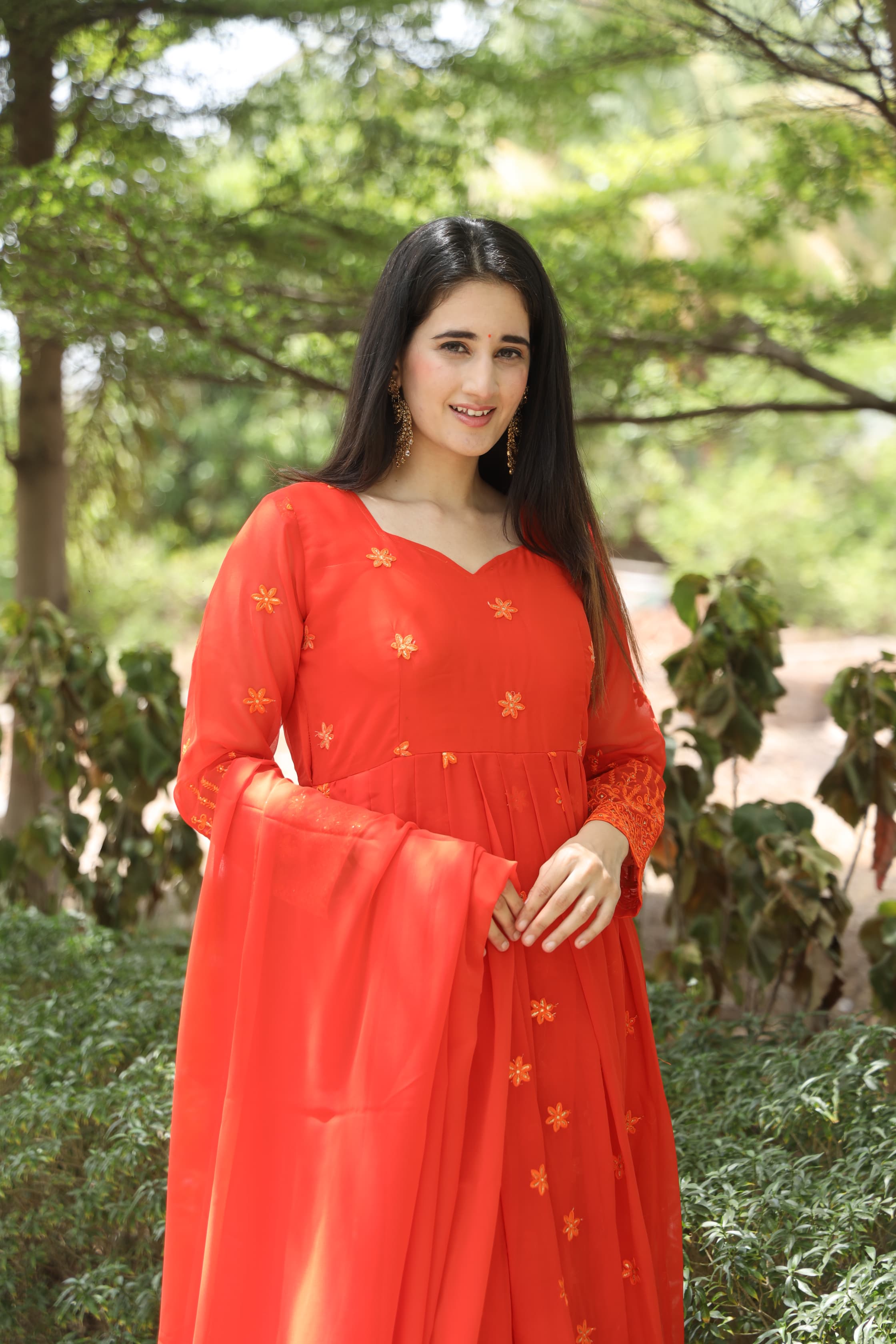 Elegant Georgette Multi-Embroidery Kurta Set