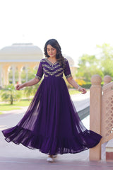 Faux Blooming Embroidered Kurta Set