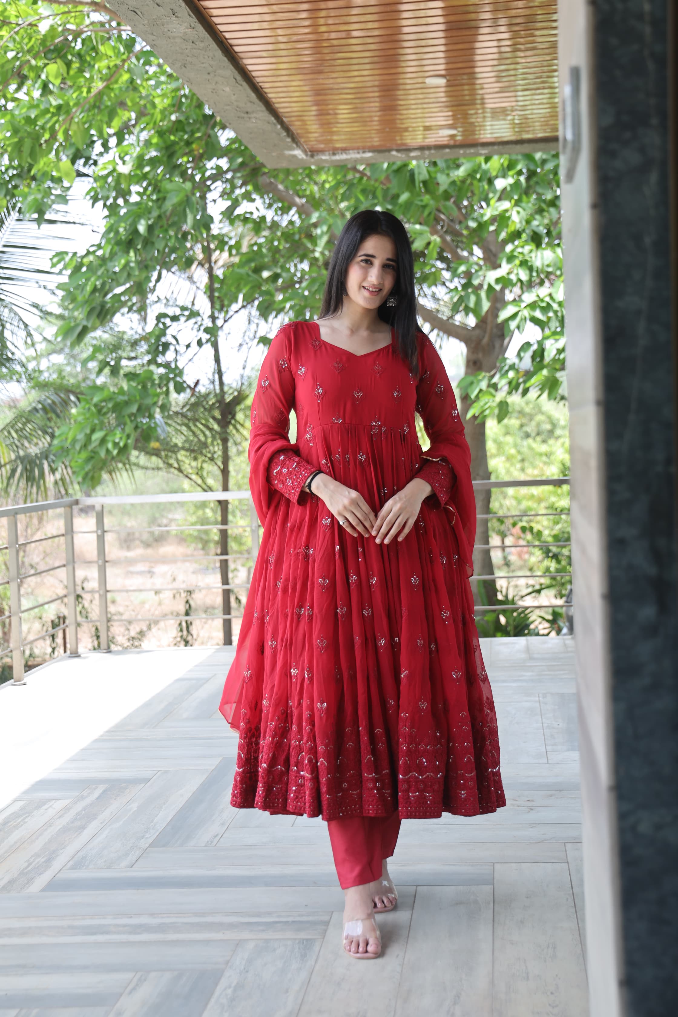 Elegant Georgette Embroidered Kurta Sets