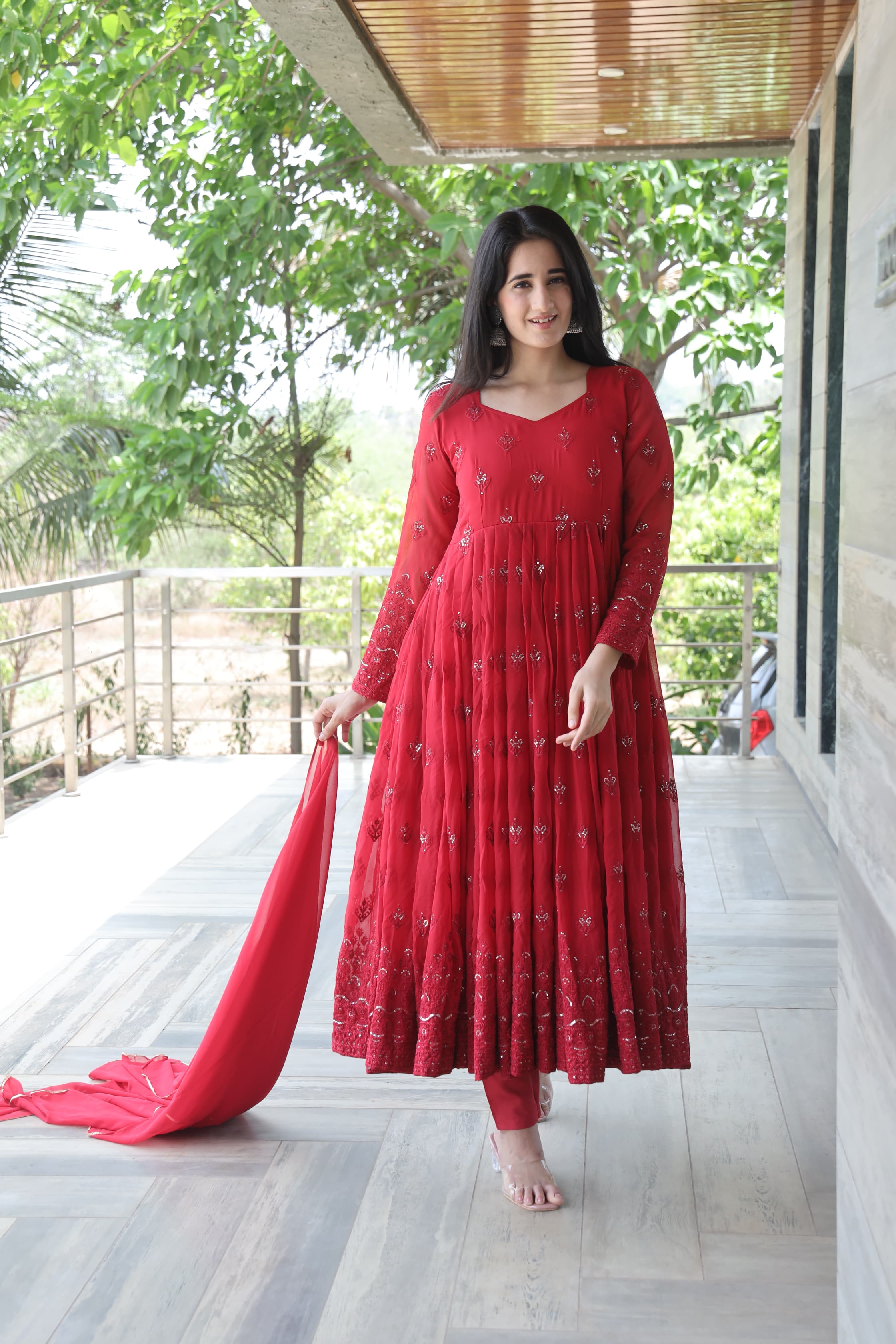 Elegant Georgette Embroidered Kurta Sets