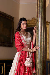 Vichitra Silk Lehenga with Sequins & Thread Embroidery and Pure Cotton Dupatta