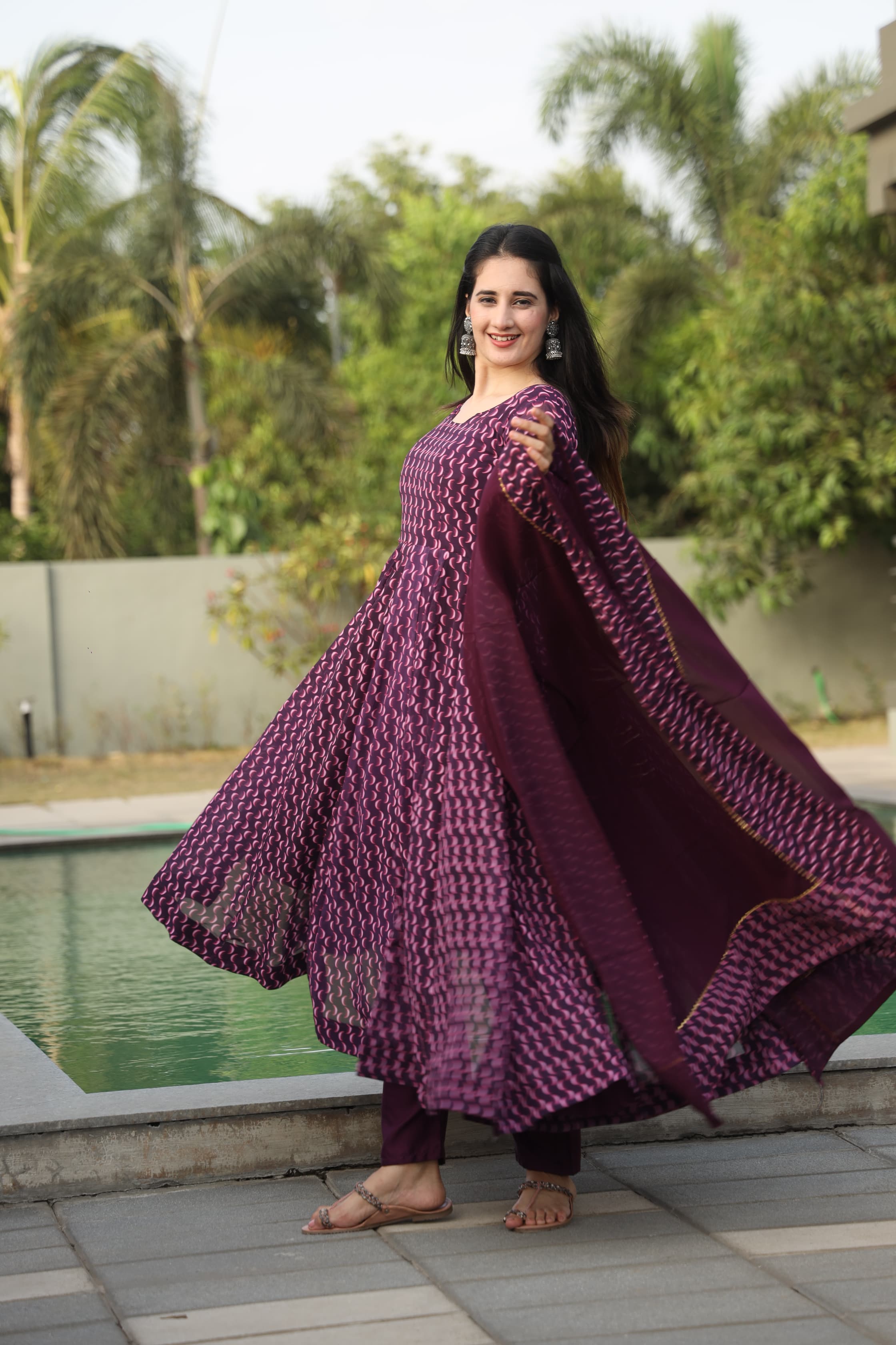 Digital Printed Georgette Kurta Set with Dupatta
