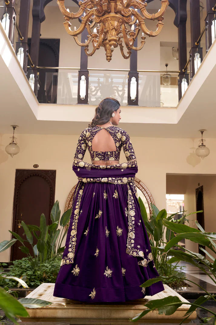 Stunning Pearl & Sequins Embroidered Lehenga Set in Luxurious Fabrics & Vibrant Colors