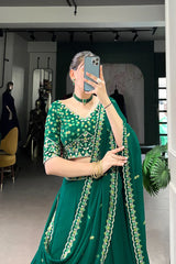 Graceful Georgette Lehenga Set with Elegant Thread Embroidery