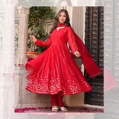 Elegant Georgette Embroidered Kurta Set for Women