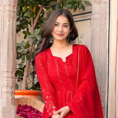 Elegant Georgette Embroidered Kurta Set for Women