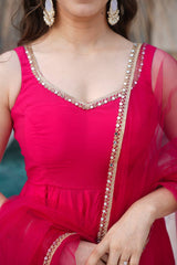 Heavy Pure Romansilk Chanderi Kurta with Soft Nylon Net Dupatta