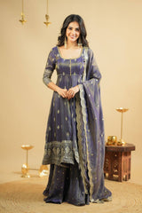 Cosmo Silk Kurta Set with 3/4 Sleeves and Cosmo Pants & Dupatta