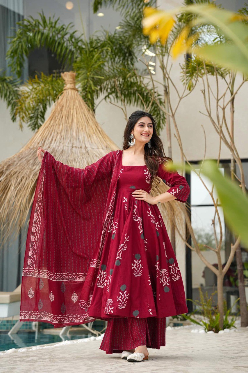 Stylish Maslin Fabric Printed Kurta Set