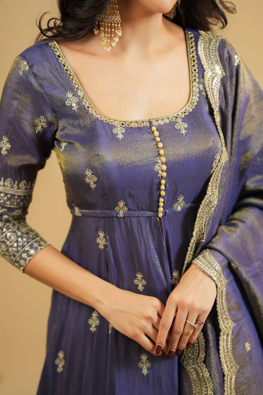 Cosmo Silk Kurta Set with 3/4 Sleeves and Cosmo Pants & Dupatta