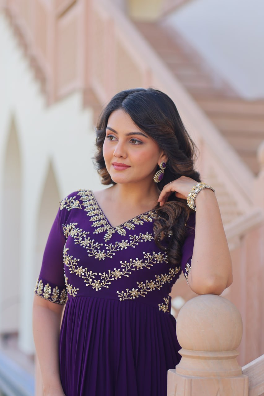 Faux Blooming Embroidered Kurta Set