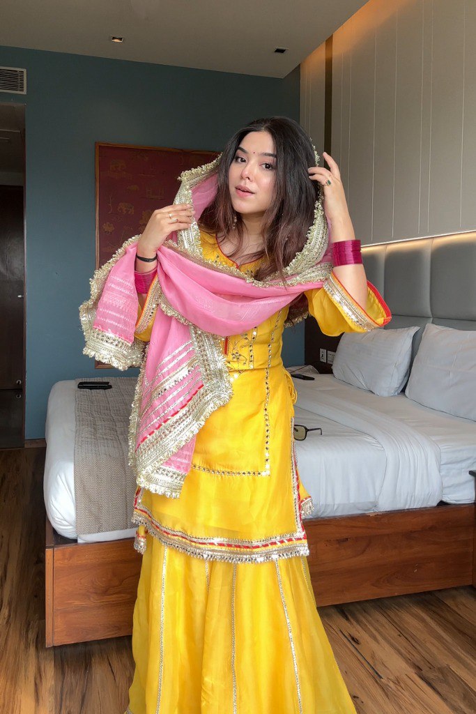 Elegant Chinon Silk Embroidered Suit Set with Plazo & Dupatta