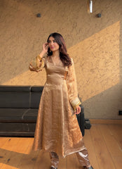 Crimson Red Jimmy Choo & Satin Silk Anarkali Suit with Embroidery Sequence Work