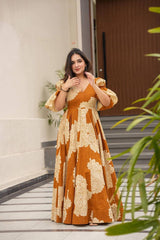 Maslin Fabric Digital Print Kurta Set with Micro Cotton Pants