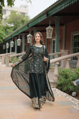 Elegant Rangoli Silk Kurti Set with Heavy Embroidery