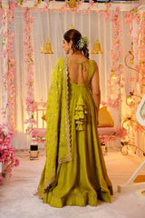 Roman Silk Kurta Set with Sequins & Zari Embroidery