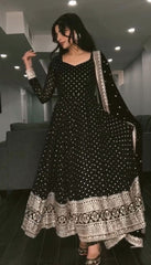 Faux Blooming Kurta Set with Embroidery Zari Sequins Work