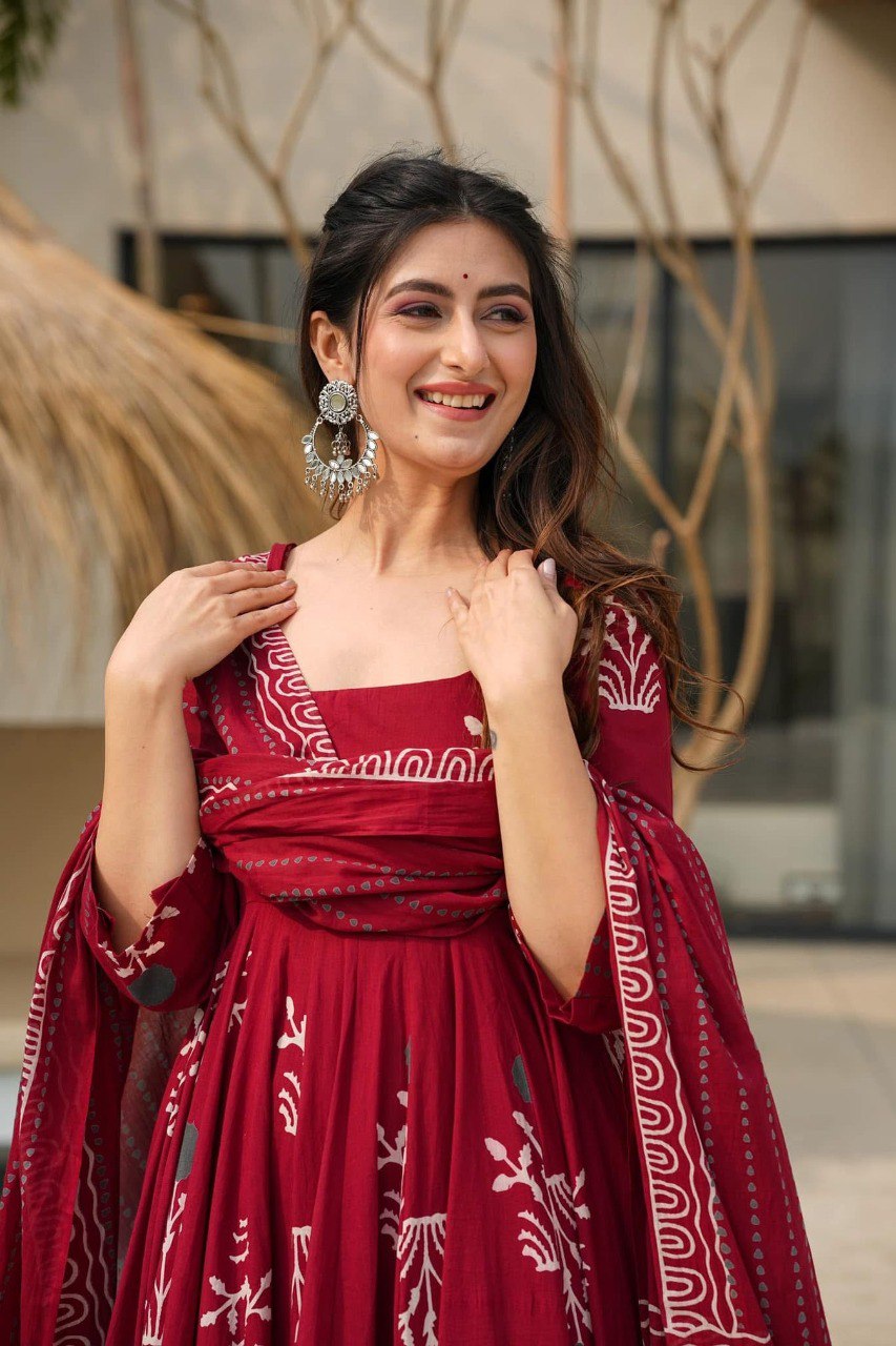 Stylish Maslin Fabric Printed Kurta Set