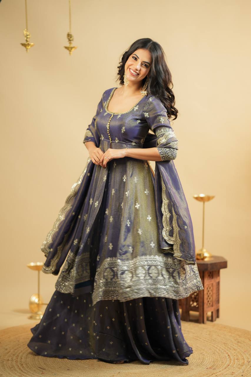 Cosmo Silk Kurta Set with 3/4 Sleeves and Cosmo Pants & Dupatta