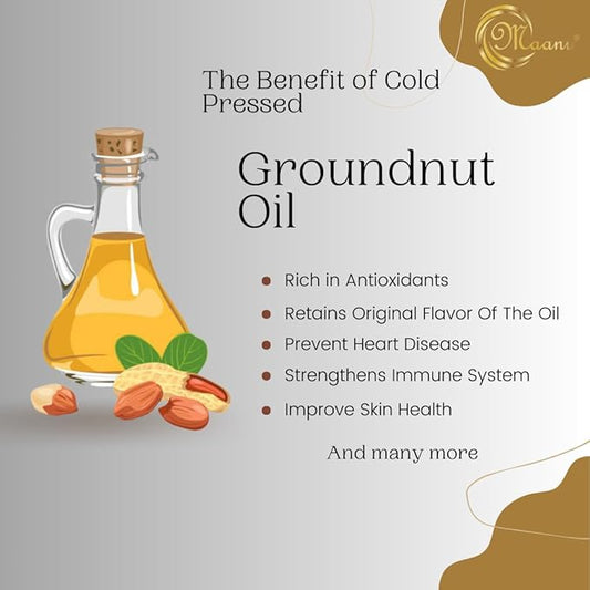 15 Kg Maanu Cold Pressed Groundnut Peanuts Oil I Tin Can I Kolhu/Kacchi Ghani/Chekku/Ganuga I Peanut Oil I Natural I Chemical-Free I Cold Pressed Groundnut Oil for Cooking