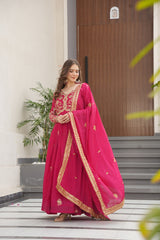 Star Georgette Embroidered Kurta Set with Dupatta