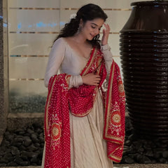 Elegant Roman Silk Anarkali Suit with Full Flair – Festive & Party Wear