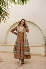 Maslin Digital Print Kurta Set with Dupatta