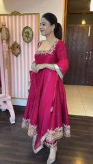 Vichitra Silk Kurta Set with Dupatta for Women