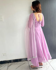 Pure Soft Georgette Hand Work Lace Anarkali Suit – 3-Piece Set