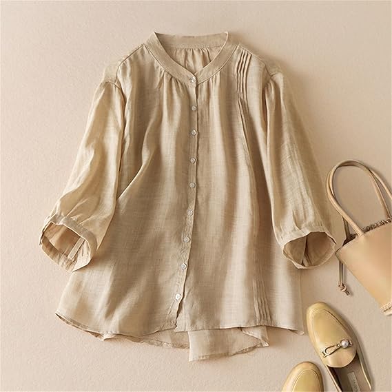 Classic Pure Cotton 3/4 Sleeve Shirt – Everyday Comfort