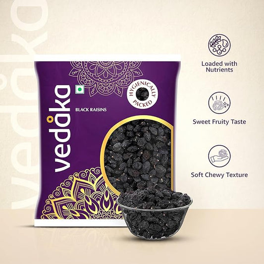 1 Kg- Vedaka Premium Black Raisins I Kali Kishmish