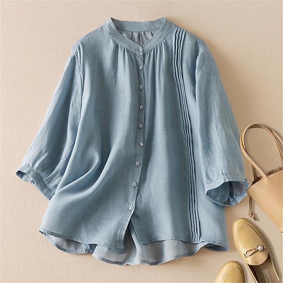 Classic Pure Cotton 3/4 Sleeve Shirt – Everyday Comfort