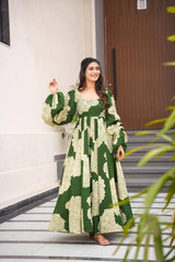 Maslin Fabric Digital Print Kurta with Micro Cotton Pants - Women's Ethnic Wear