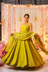 Roman Silk Kurta Set with Sequins & Zari Embroidery