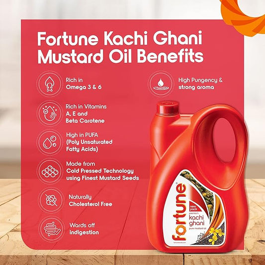 5 Ltr Jar Fortune Premium Kachi Ghani Pure Mustard Oil,
