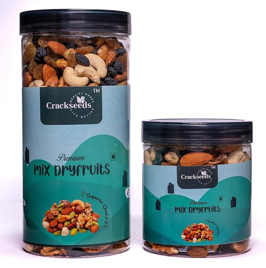 1 KG Crackseeds Premium International Healthy Nutmix, Dried Almonds, Black Raisins, Cashewnuts, Dry Fig, Green Raisins, Pistachio Kernels & Walnut Kernels (1000)