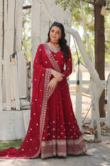 Elegant Faux Blooming Sequined Kurta Set with Micro Cotton Pants