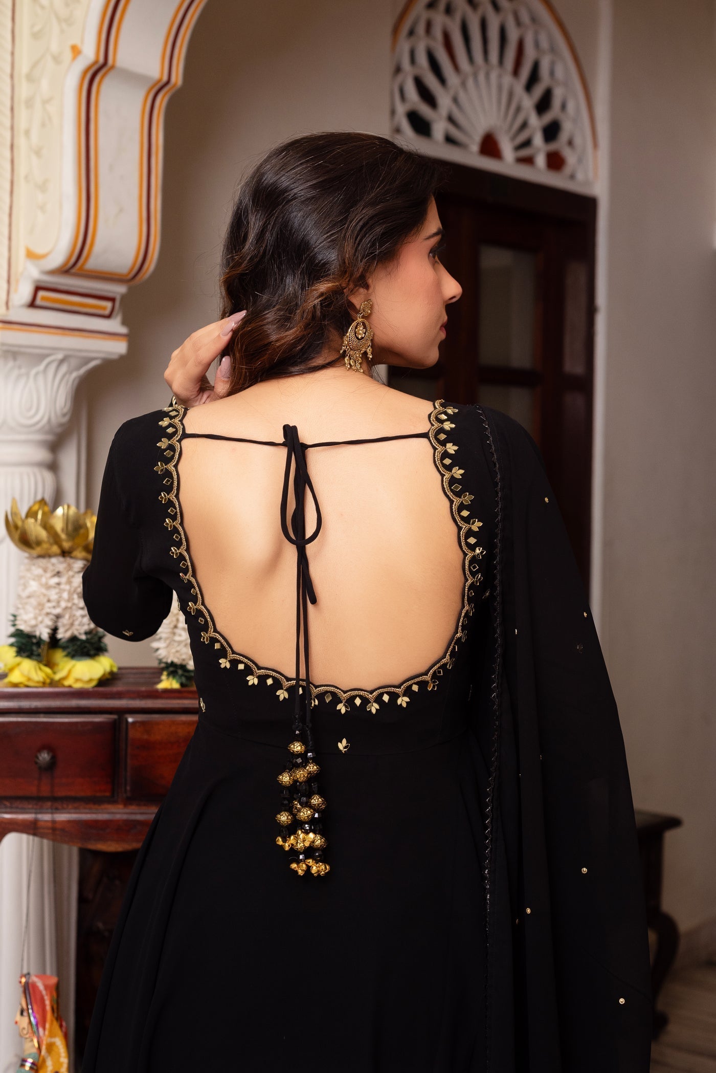 Elegant Heavy Faux Georgette Three-Piece Anarkali Suit with Embroidery & Lace Dupatta