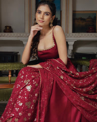 Heavy Faux Georgette Three-Piece Anarkali Suit – Fully Stitched Party & Festival Wear