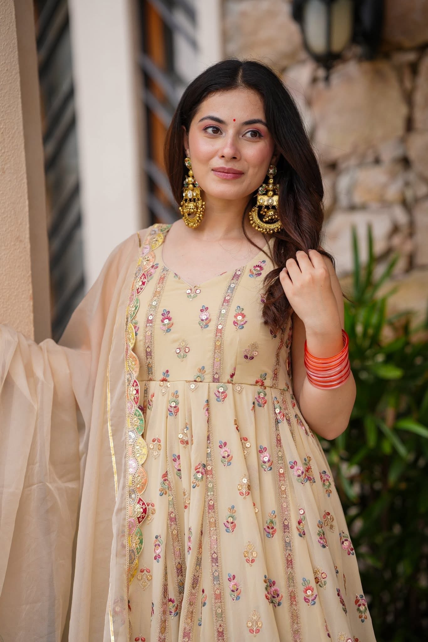 Elegant Faux Georgette Anarkali Suit Set
