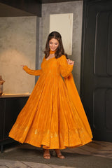 Georgette Embroidered Kurta Set with Cotton Pants & Dupatta | Stylish Ethnic Wear