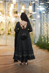 Georgette Embroidered Kurta Set with Cotton Pants & Dupatta
