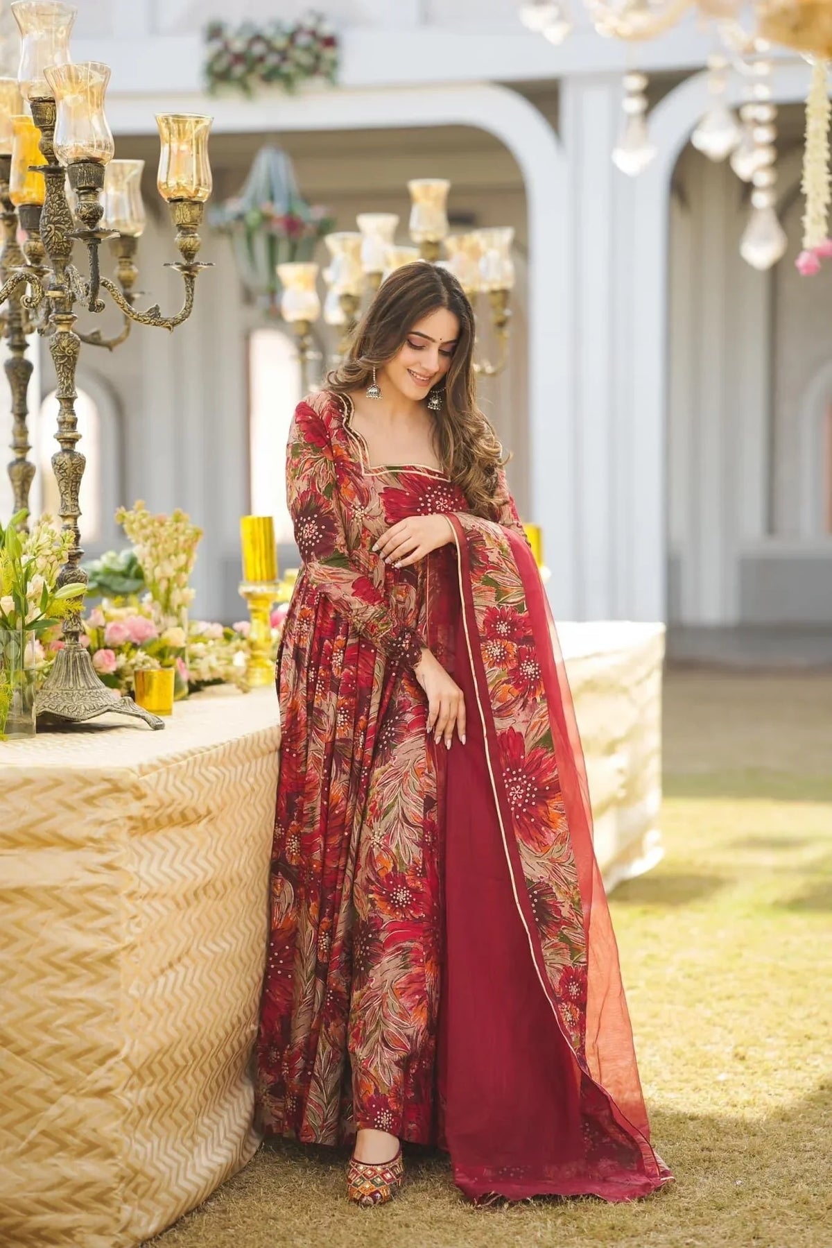 Micro Cotton Maxi with Georgette Dupatta | Stylish Ethnic Wear