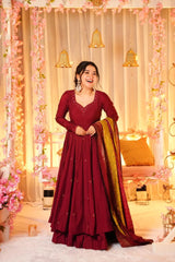 Silk Kurta Set – With Palazzo & Organza Dupatta