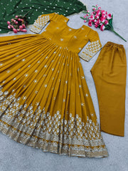 Faux Georgette Heavy Embroidered Anarkali Suit – 3-Piece Set