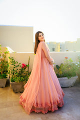 Faux Georgette Lace & Tassel Anarkali Suit Set with Elegant Dupatta – Festival & Party Wear