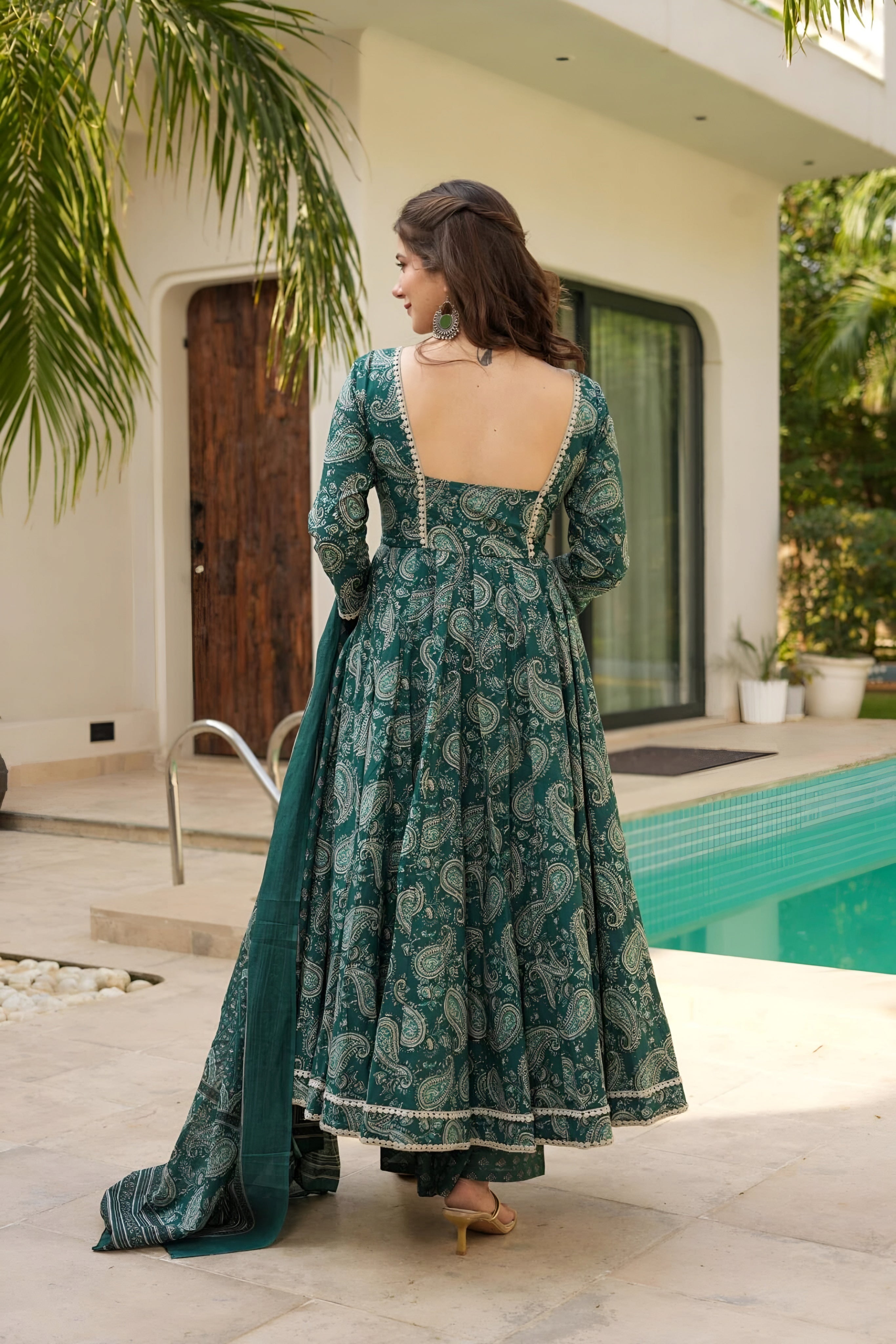 Maslin Kurta Set with Faux Blooming Dupatta